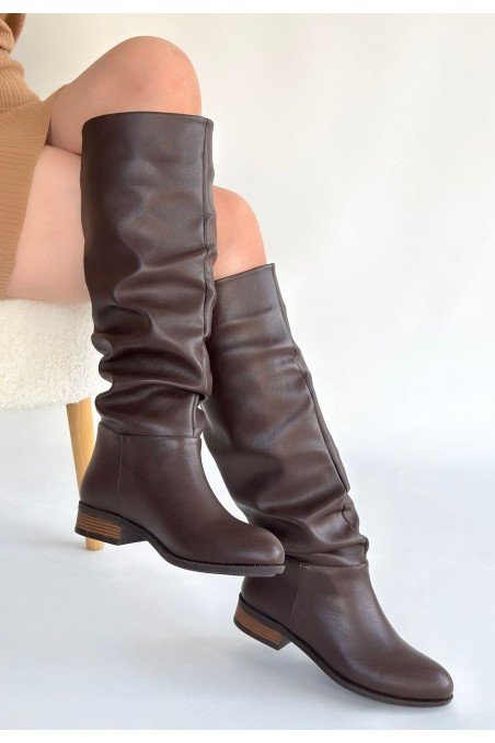 Winda Kahverengi Cilt Körüklü Çizme