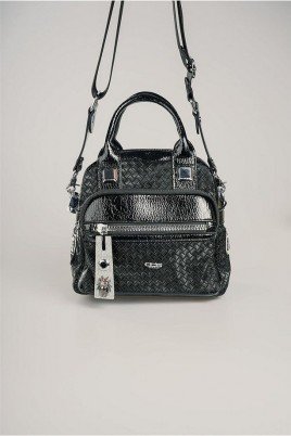 Kadın Siyah Cilt Çift Saplı Kol & Omuz Çantası Günlük Ofis