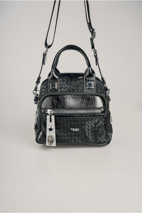 Kadın Siyah Cilt Çift Saplı Kol & Omuz Çantası Günlük Ofis