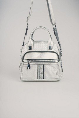 Kadın Gri Cilt Çift Saplı Kol & Omuz Çantası Günlük Ofis