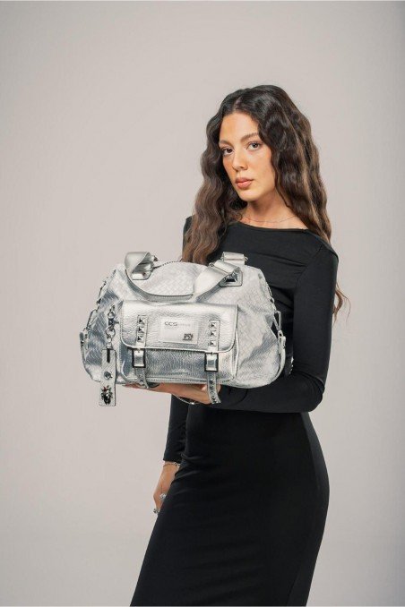 Wawin Gri Cilt Omuz Çantası