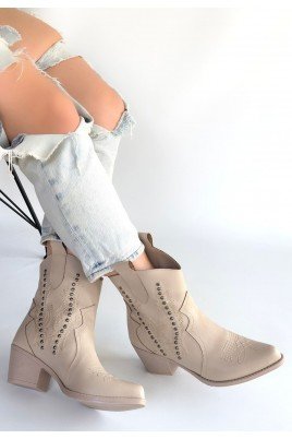 Matin Bej Cilt Topuklu Bot