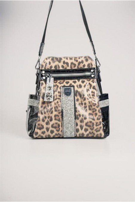 Kadın Leopar Cilt 3 Bölmeli Kol Çantası Omuz & Sırt Çantası Günlük Şık