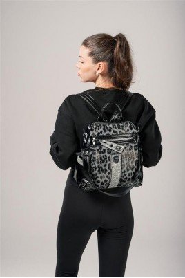 Kadın Gri Cilt 3 Bölmeli Kol Çantası Omuz & Sırt Çantası Günlük Şık