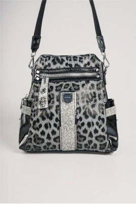 Kadın Gri Cilt 3 Bölmeli Kol Çantası Omuz & Sırt Çantası Günlük Şık