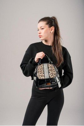 Kadın Siyah Cilt 3 Bölmeli Kol Çantası Omuz & Sırt Çantası Günlük Şık