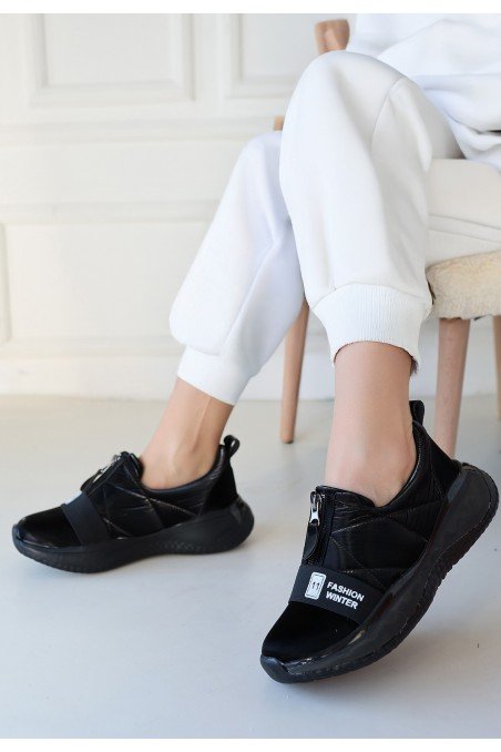 Nikeo Siyah Paraşüt Siyah Tabanlı Spor Ayakkabı