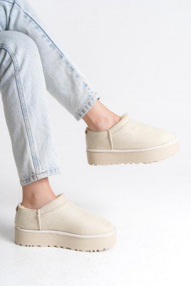 Kadın Bot Bej Süet Kısa Bot Rahat Taban Günlük Kullanım