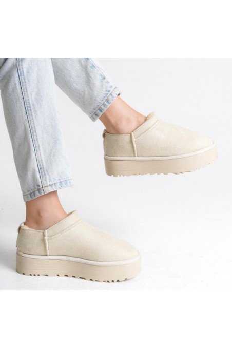 Kadın Bot Bej Süet Kısa Bot Rahat Taban Günlük Kullanım