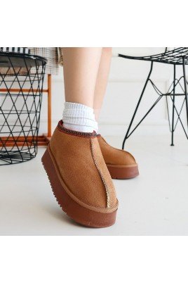 Kadın Bot Taba Süet Kısa Bot Rahat Taban Günlük Kullanım
