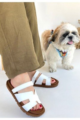 Kooni Beyaz Cilt Terlik