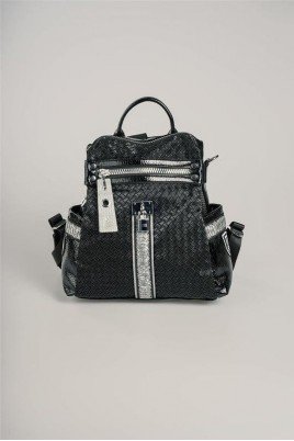 Kadın Siyah Cilt 3 Bölmeli Kol Çantası Omuz & Sırt Çantası Günlük Şık