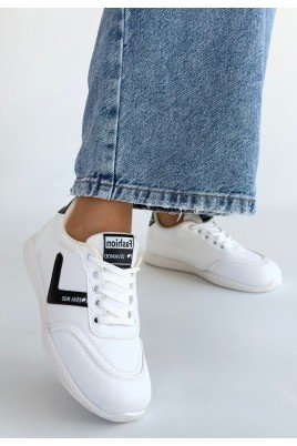 Jowen Beyaz Cilt Siyah Detaylı Bağcıklı Spor Ayakkabı