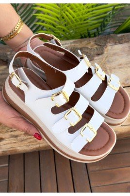 Jatay Beyaz Cilt Sandalet