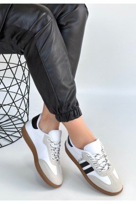 Zerti Beyaz Cilt Bağcıklı Spor Ayakkabı