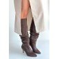 Zelya Kahverengi Cilt Topuklu Çizme