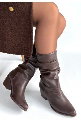 Yior Acı Kahve Cilt Topuklu Bot