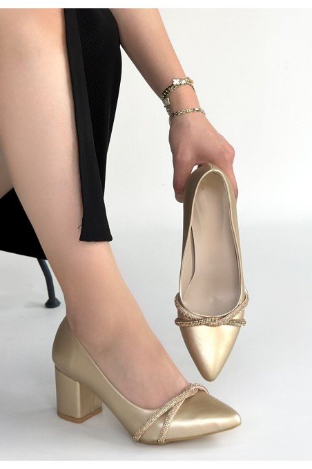 Rewin Gold Cilt Topuklu Ayakkabı