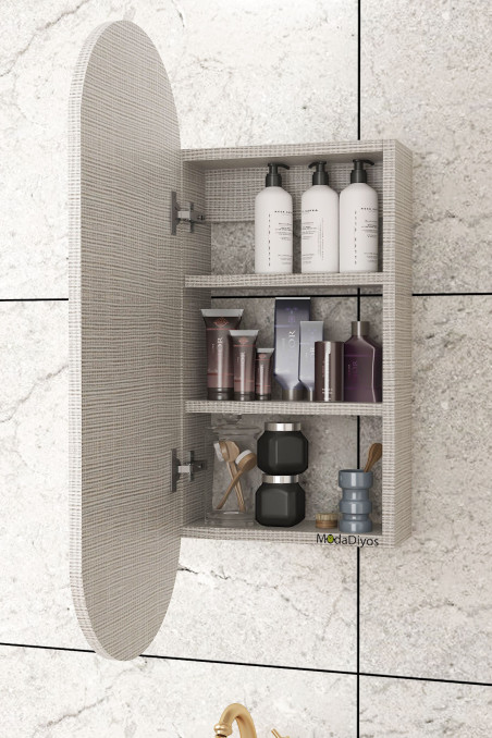 Elise Lavabo Üstü Banyo Dolabı ( MDF ) Koton Vizon
