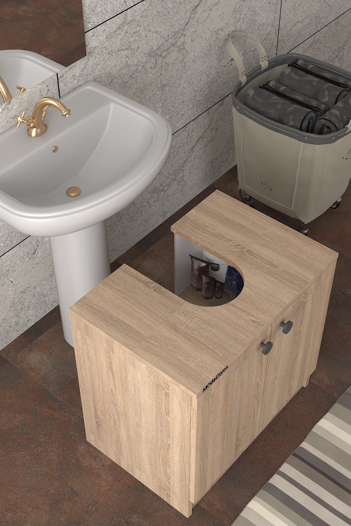 Modelisa Lavabo Altı Dolap, Banyo Dolabı - Mdf Ahşap