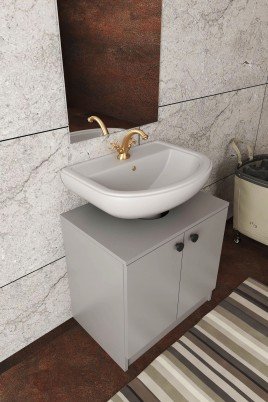 Modelisa Lavabo Altı Dolap, Banyo Dolabı - Mdf Gri