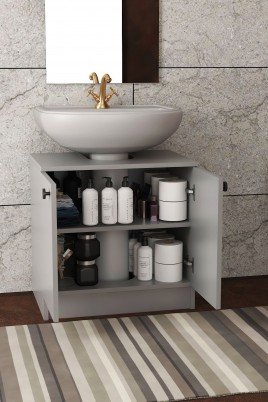Modelisa Lavabo Altı Dolap, Banyo Dolabı - Mdf Gri