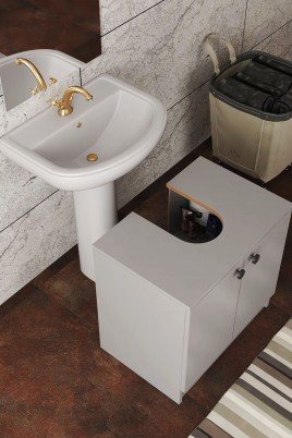 Modelisa Lavabo Altı Dolap, Banyo Dolabı - Mdf Gri