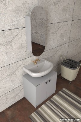 Elisa Banyo Üst Dolap, Modelisa Lavabo Altı Dolap Gri