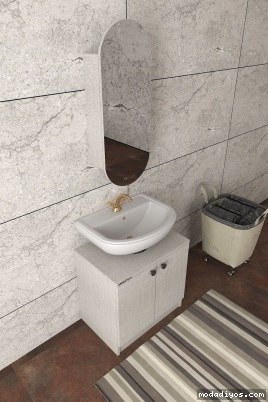 Elisa Banyo Üst Dolap, Modelisa Lavabo Altı Dolap Koton Vizon