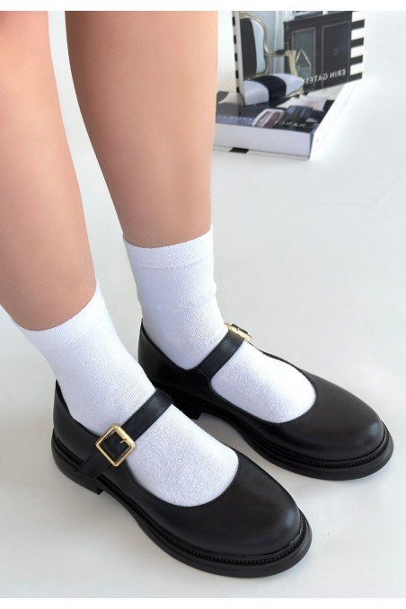 Yokox Siyah Cilt Oxford Ayakkabı