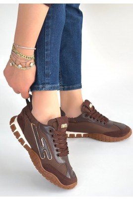 Huer Kahverengi Nubuk Bağcıklı Spor Ayakkabı