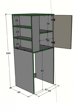 Sonmode Çamaşır Makinesi Dolabı Düzenleyici Dolap
