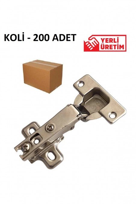 Ukay Düz Dolap Kapak Menteşesi, Taban Dahil, Mobilya Menteşesi, Dayanıklı Metal – Koli 200 Adet
