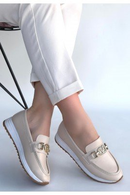 Otra Bej Cilt Babet Ayakkabı