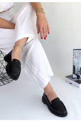 Narli Siyah Cilt Oxford Ayakkabı