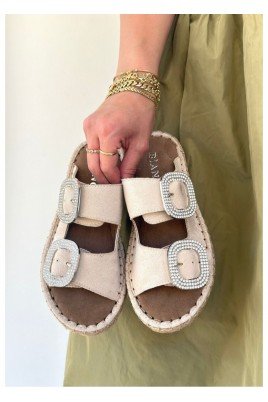 Hertas Bej Nubuk Tokalı Terlik