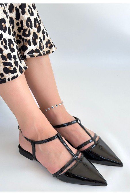 Canca Siyah Rugan Babet Ayakkabı