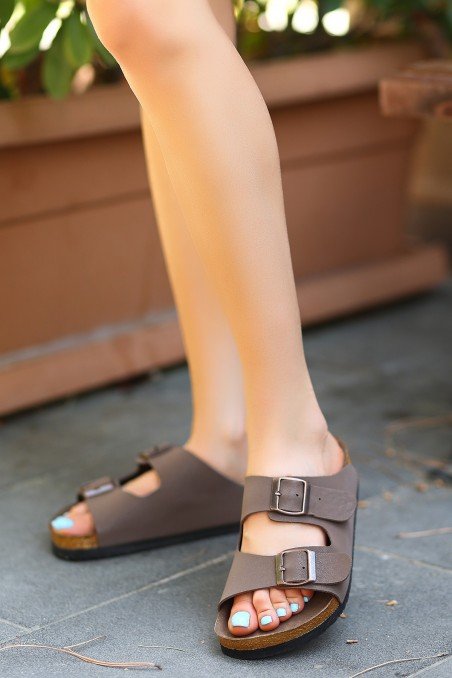 Rıno Kahverengi Nubuk Terlik