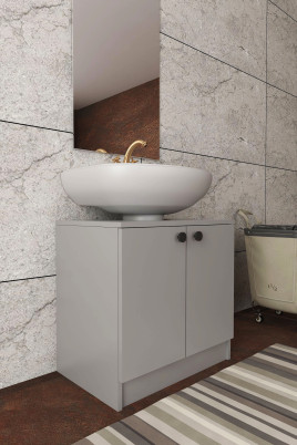 Modelisa Lavabo Altı Dolap, Banyo Dolabı Gri