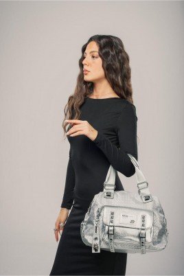 Wawin Gri Cilt Omuz Çantası