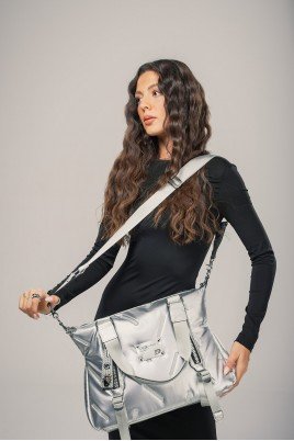 Tiven Gri Cilt Omuz Ve Kol Çantası