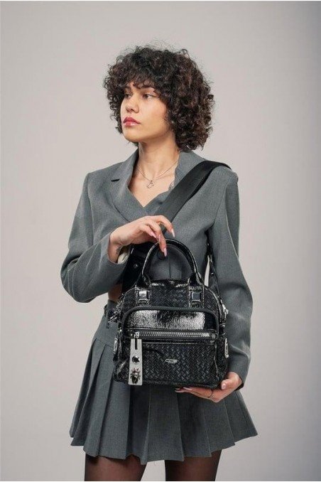 Şaty Siyah Cilt Ve Omuz Çantası