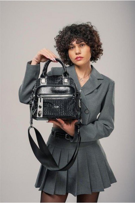 Şaty Siyah Cilt Ve Omuz Çantası