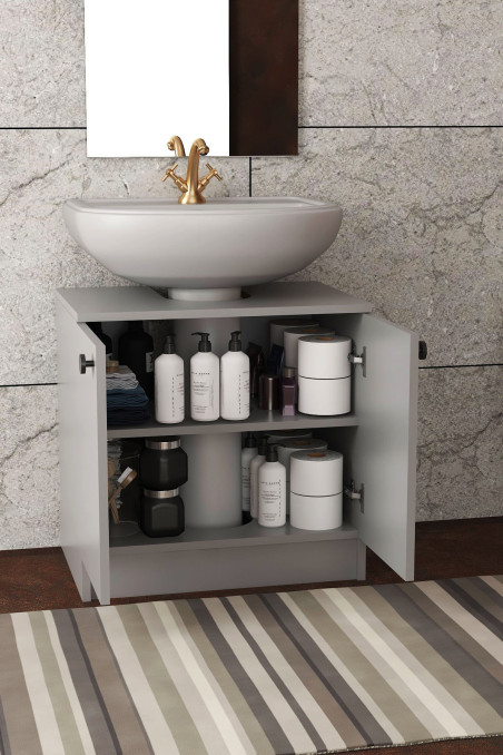 Modelisa Lavabo Altı Dolap, Banyo Dolabı Gri