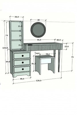 Coasa Modern Makyaj Masası (MDF)