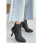 Mişha Siyah Cilt Topuklu Bot