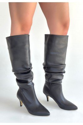 Zelya Kahverengi Cilt Topuklu Çizme