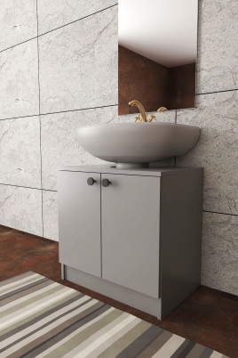 Modelisa Lavabo Altı Dolap, Banyo Dolabı Gri