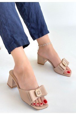 Pier Nude Cilt Topuklu Terlik