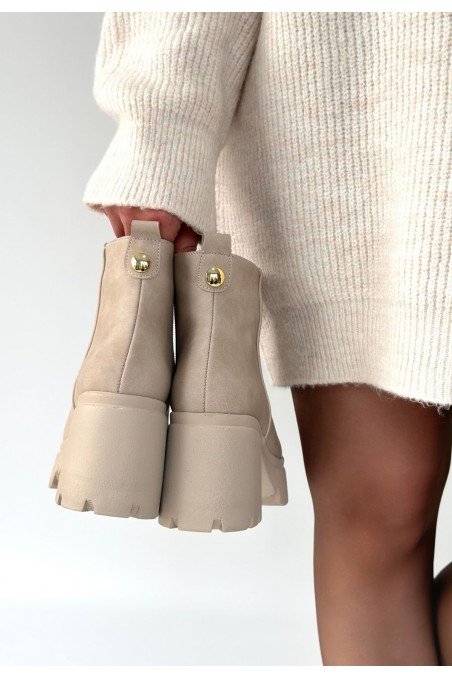 Belay Bej Nubuk Topuklu Bot